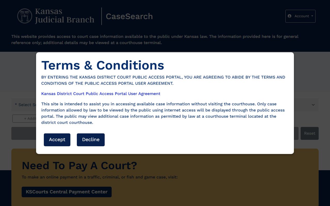 Bourbon County court records Kansas CaseSearch portal