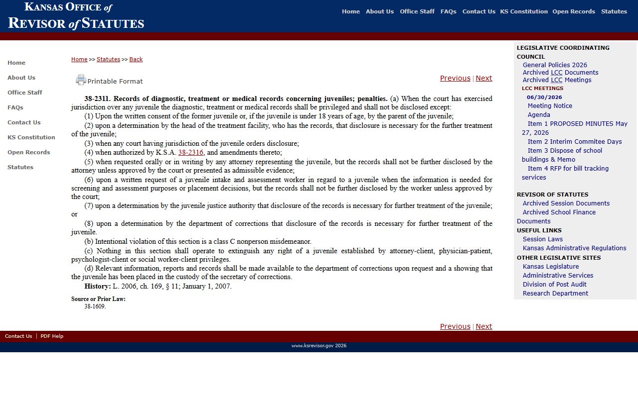 Bourbon County criminal court records juvenile confidentiality statute