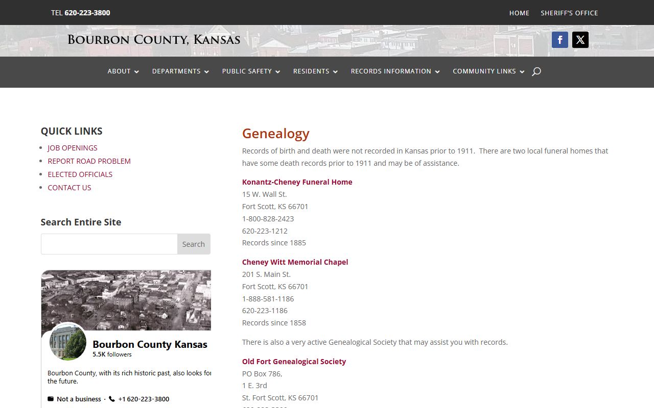 Bourbon County probate records courthouse genealogy page